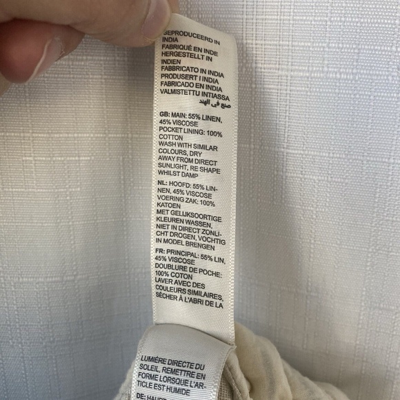 Fat Face Women’s Pendeen Linen Blend Wide Leg Trousers in Cream - Picture 10 of 10